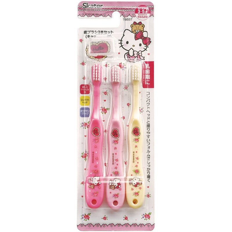 Skater Hello Kitty Lovely Flower Toothbrush 3-5years 3P