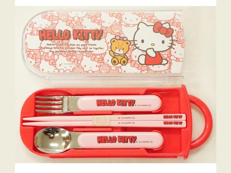 Skater Hello Kitty Red Trio Cutlery Set