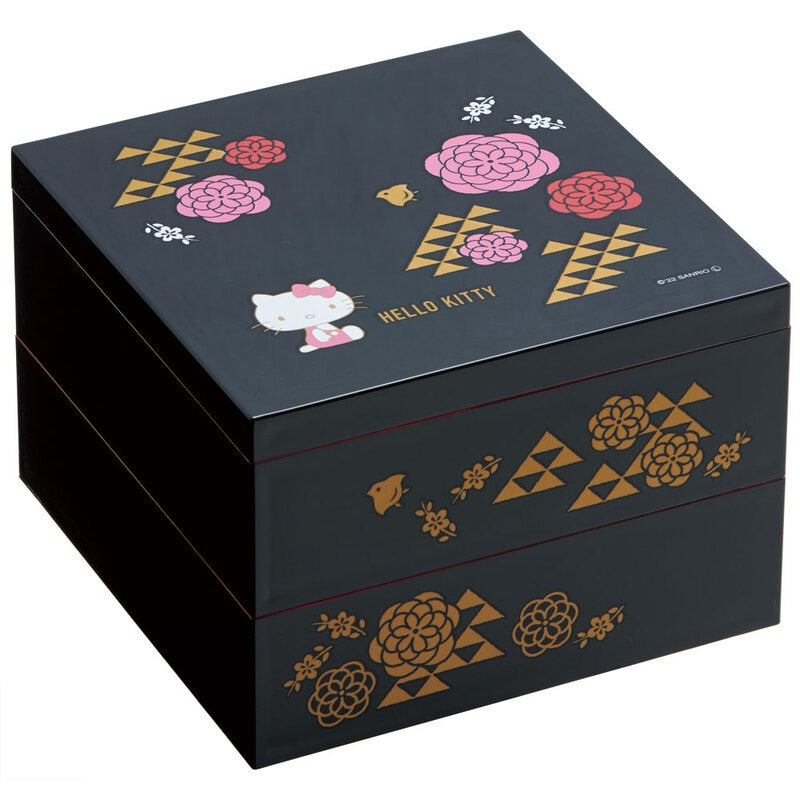 Skater Hello Kitty Two-Tier Lacquer Bento Box