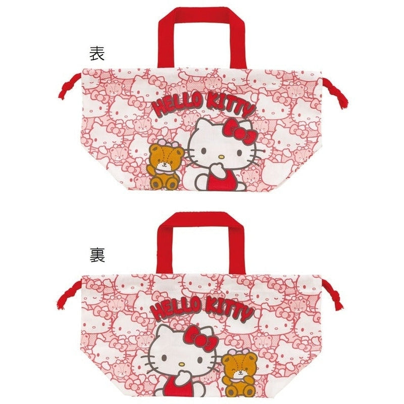 Skater Hello Kitty and Bear Lunch Drawstring Bag