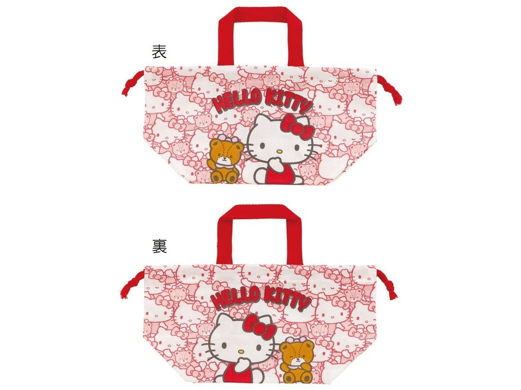 Skater Hello Kitty and Bear Lunch Drawstring Bag