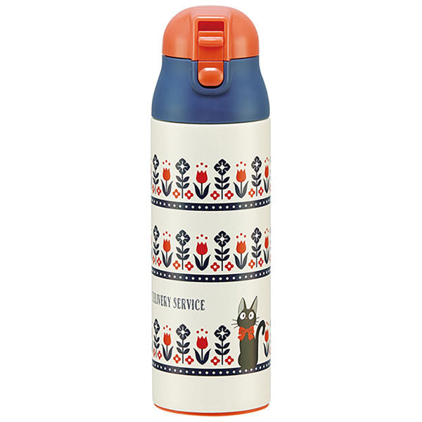 Skater Kiki's Delivery Service Modern Flower Lightweight One-Push Stainless Bottle 500ml