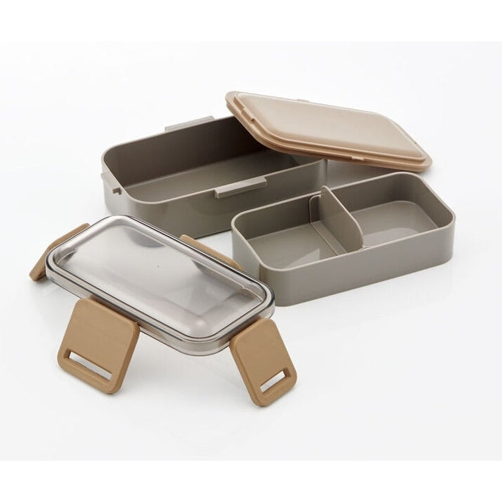 Skater Mauve Grey 2 Tier Lunch Box 600ml