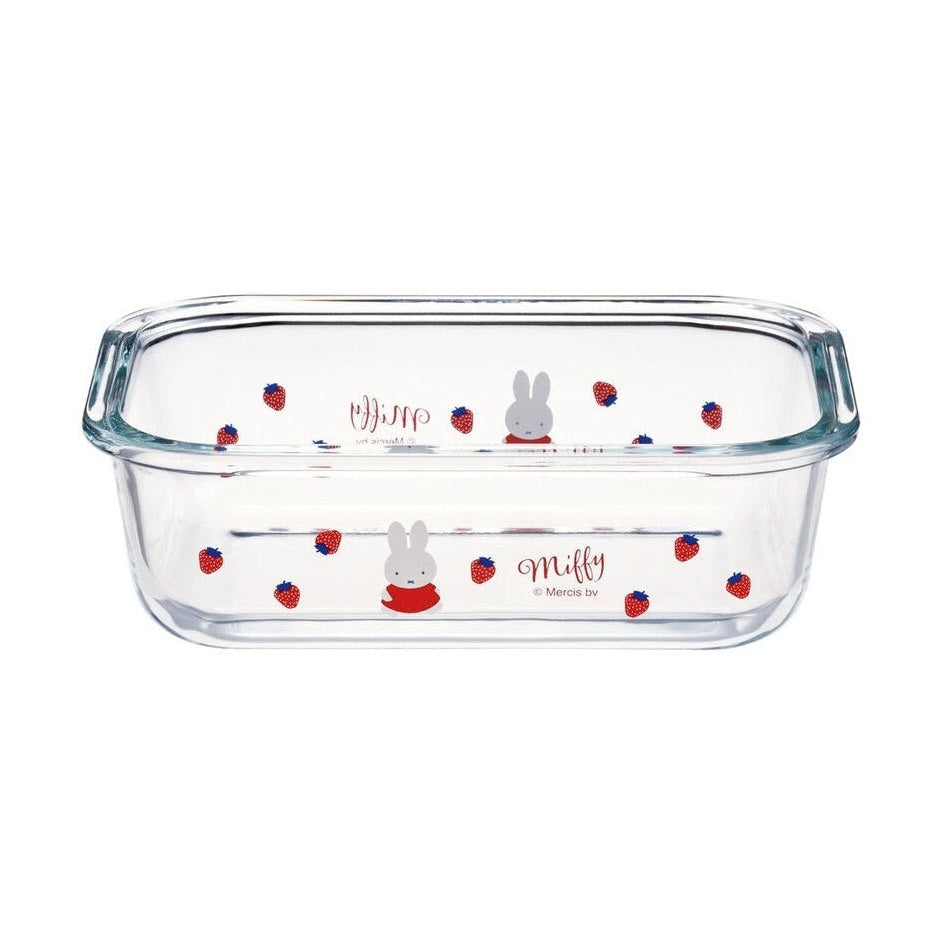 Skater Miffy Strawberry Glass Container 650ml