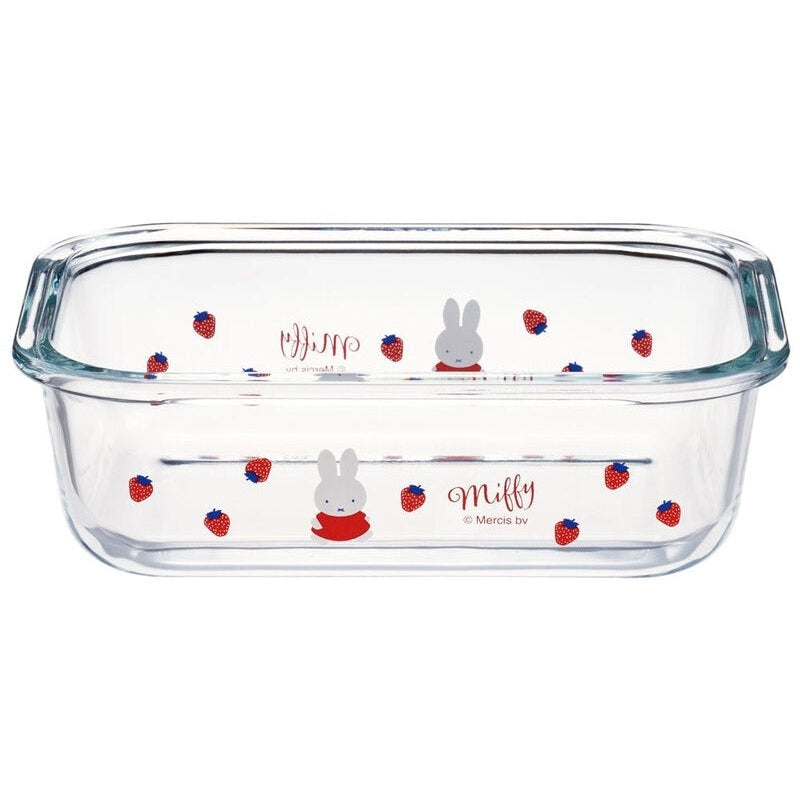 Skater Miffy Strawberry Glass Container 650ml