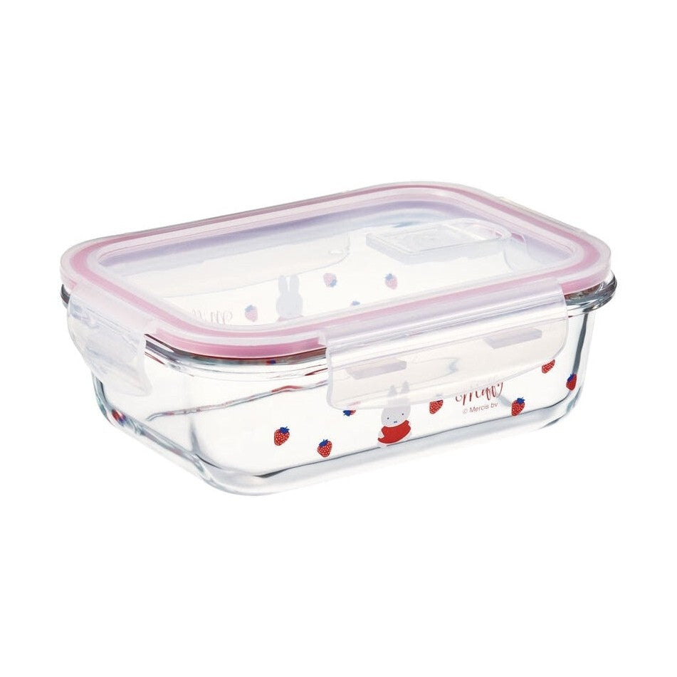 Skater Miffy Strawberry Glass Container 650ml