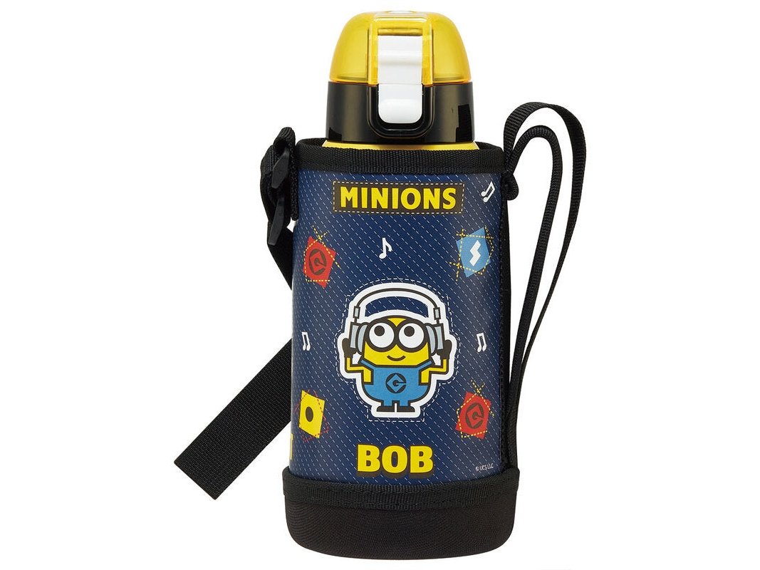 Skater Minion Insulated Drink Bottle W/Cover 600ml