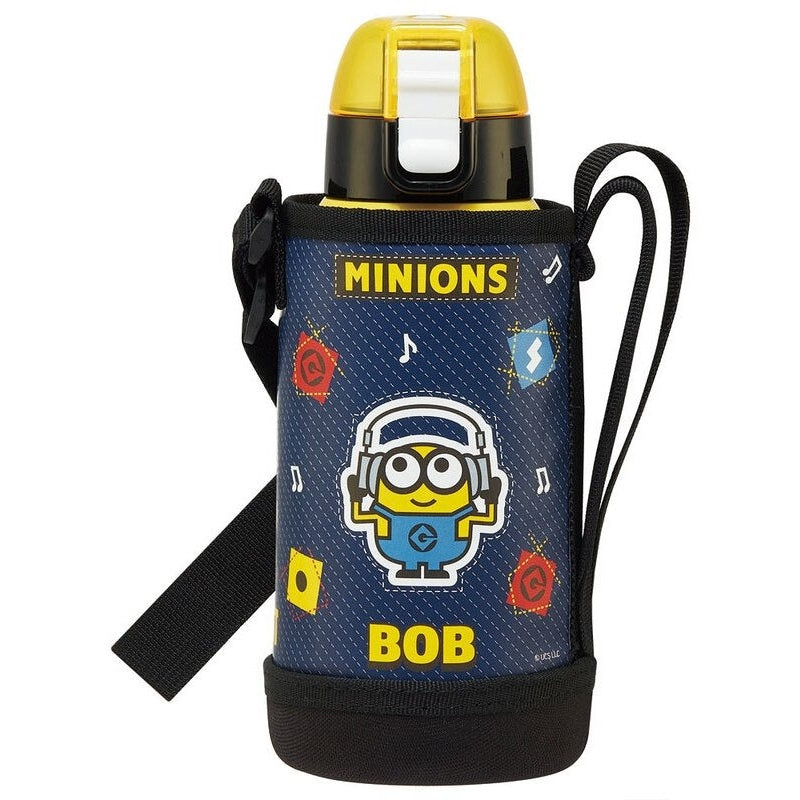 Skater Minion Insulated Drink Bottle W/Cover 600ml