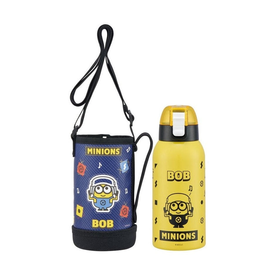 Skater Minion Insulated Drink Bottle W/Cover 600ml