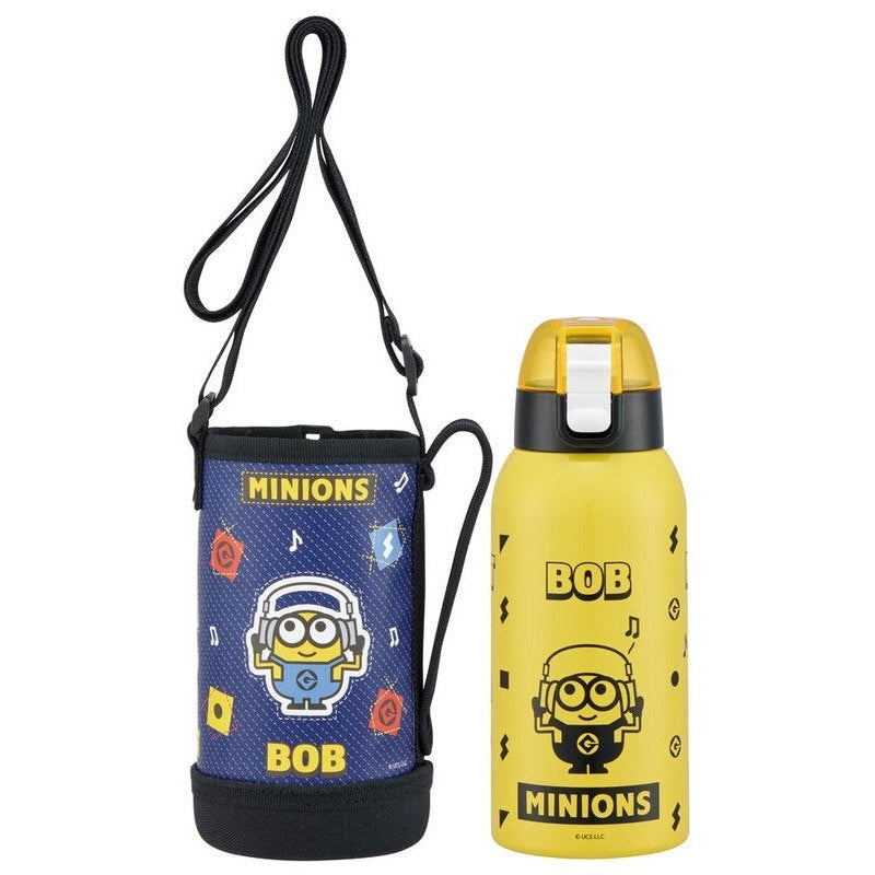 Skater Minion Insulated Drink Bottle W/Cover 600ml