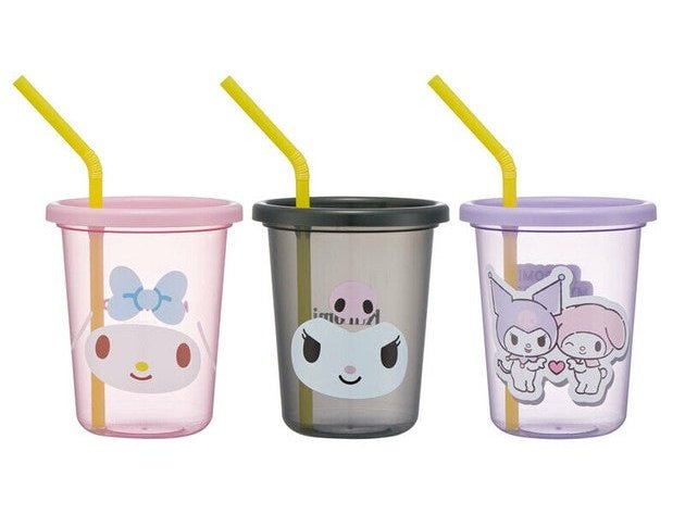 Skater My Melody & Kuromi Tumbler Set with Straws 320ml