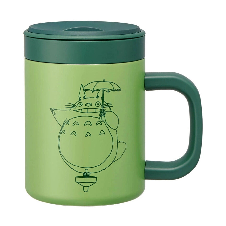 My Neighbor Totoro stainless steel travel mug featuring umbrella illustration