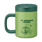 Skater My Neighbor Totoro light green travel mug with soot sprites and leaf design