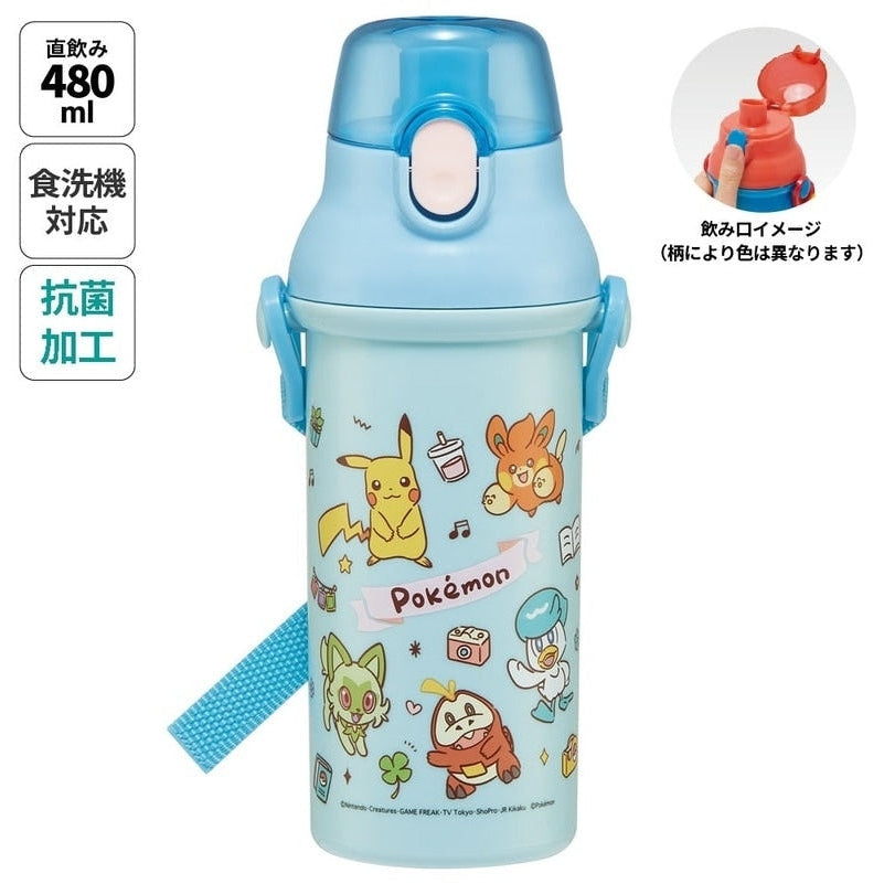 Skater Pokemon Joyful Day Series One Touch Drink Bottle 480ml