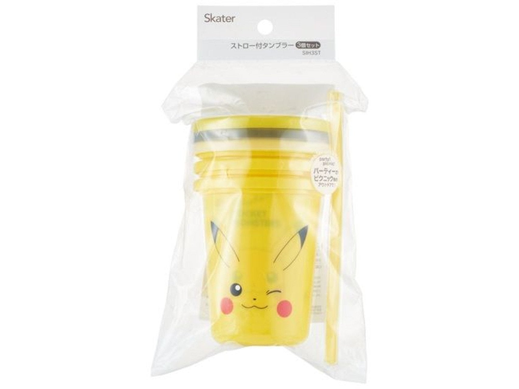 Skater Pokemon Pikachu Tumbler Set with Straws (320ml)