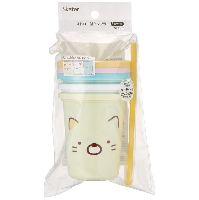 Skater Sumikko Gurashi Tumbler Set with Straws 320ml 3P