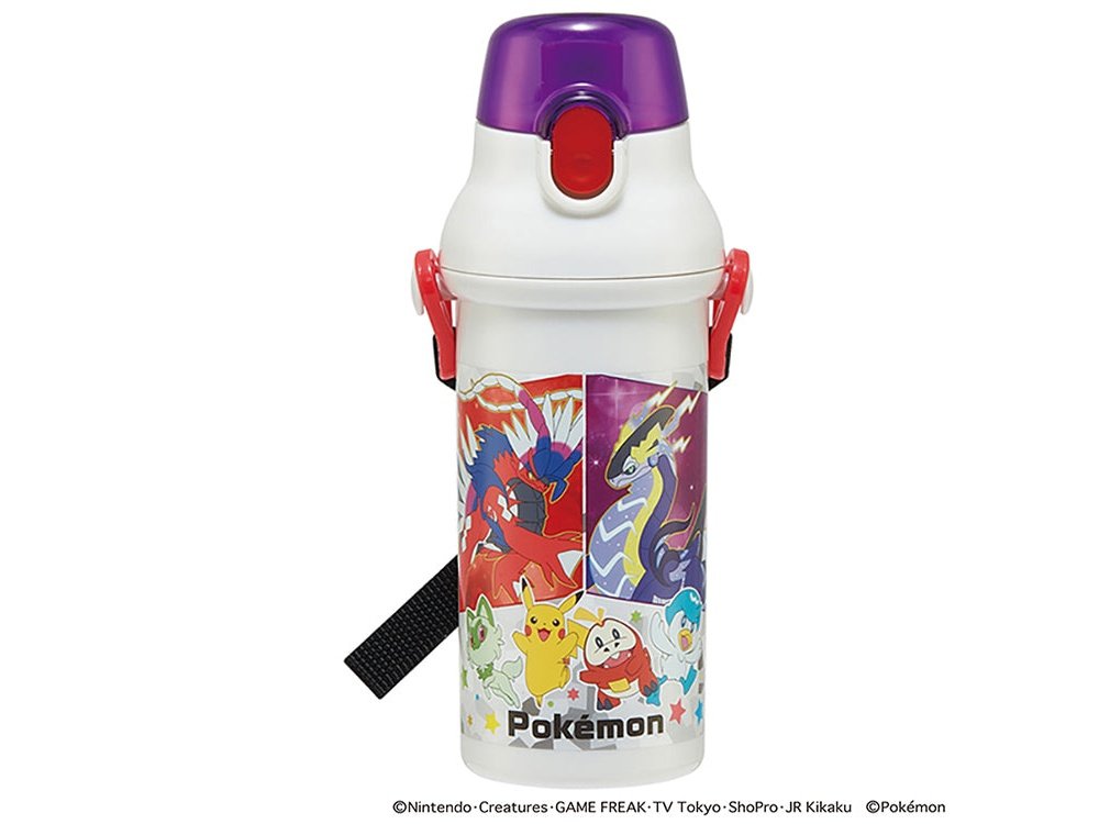 Skater White &amp; Purple Pokemon One-Touch Bottle 480ml