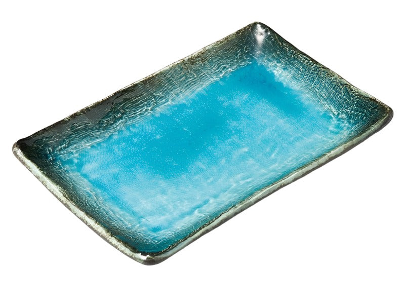 Sky Blue Rectangle Plate 21.8×14.6×2.7