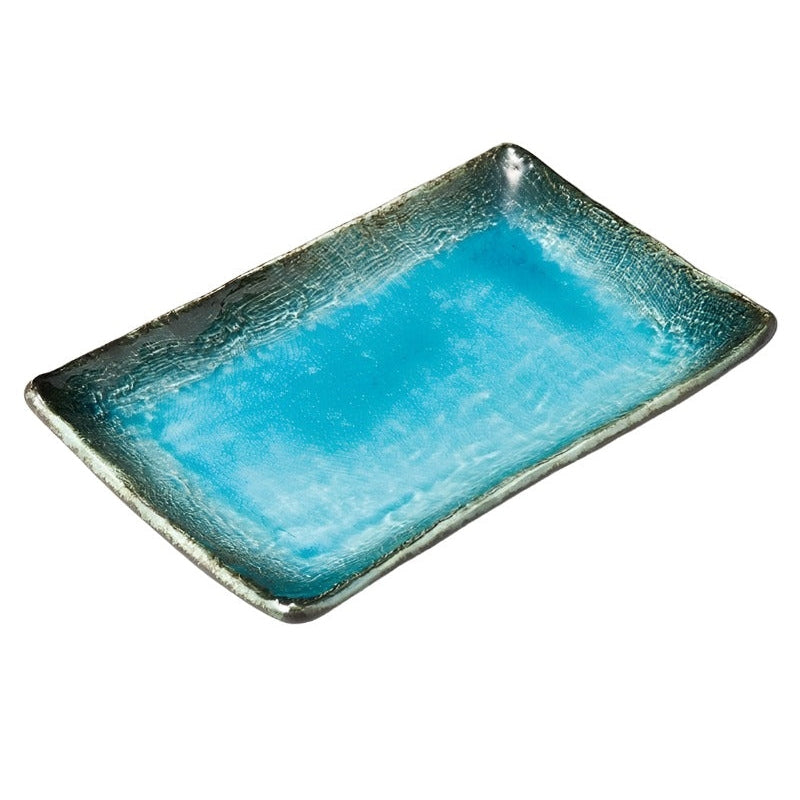 Sky Blue Rectangle Plate 21.8×14.6×2.7