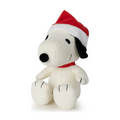 17 cm white corduroy Snoopy plush with Christmas hat