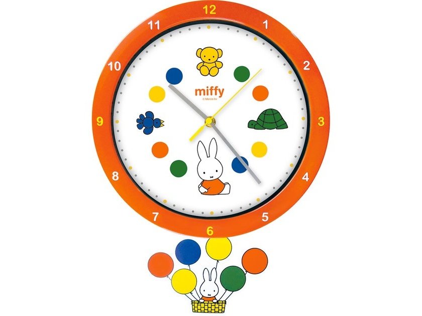 T's Factory Miffy Balloon Pendulum Wall Clock