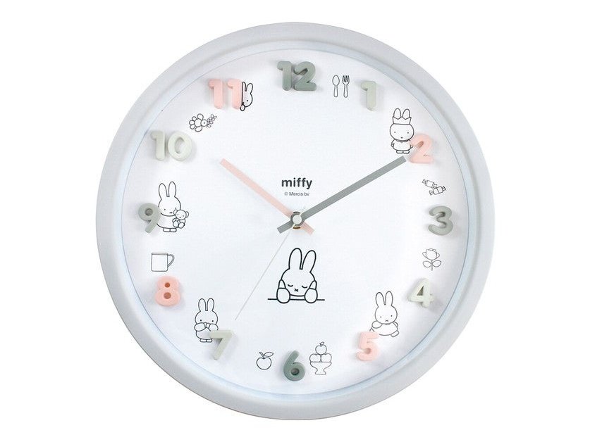 T's Factory Miffy Icon Pale Grey Wall Clock