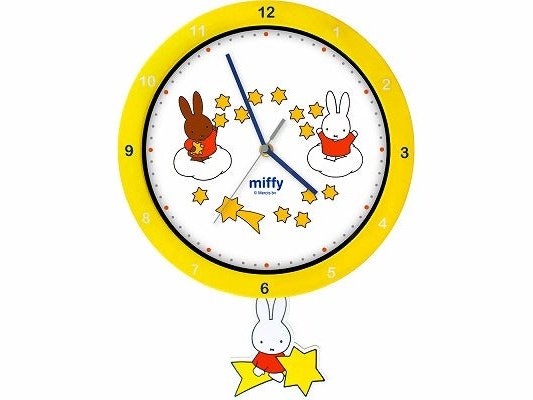T&#39;s Factory Miffy Shooting Star Pendulum Wall Clock