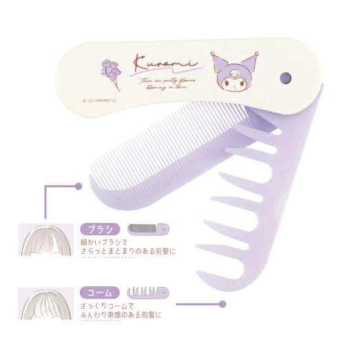 T's Factory Sanrio Flowers Two-Way Hair Comb - Kuromi