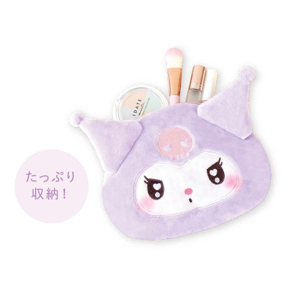 T's Factory Sanrio Kuromi Fluffy Face Pouch