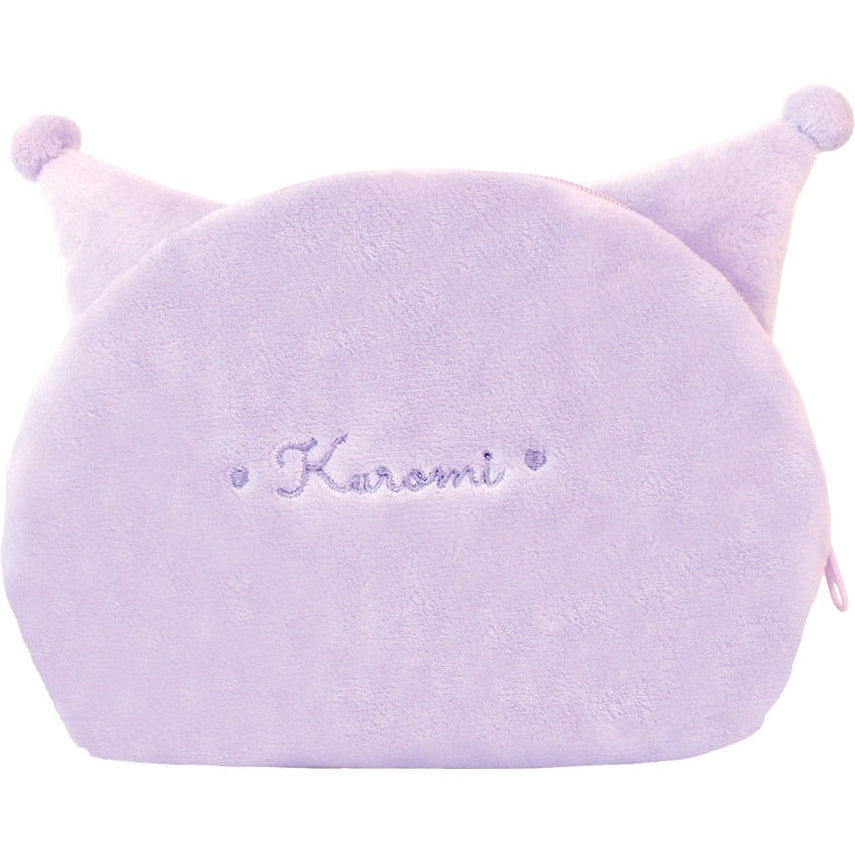 T's Factory Sanrio Kuromi Fluffy Face Pouch