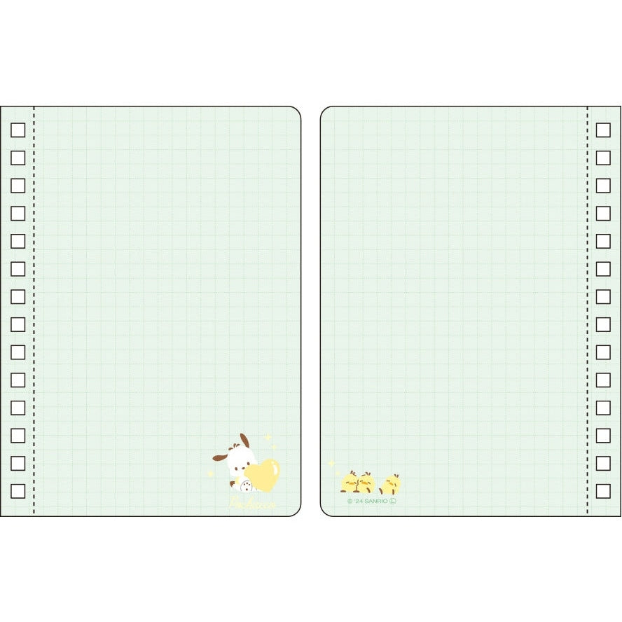 T's Factory Sanrio Pochacco Mint & Yellow Decoration A6 Ring Notebook