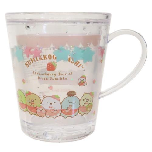 T's Factory Sanrio Sumikko Gurashi Strawberry Fair Glittery Cup 190ml