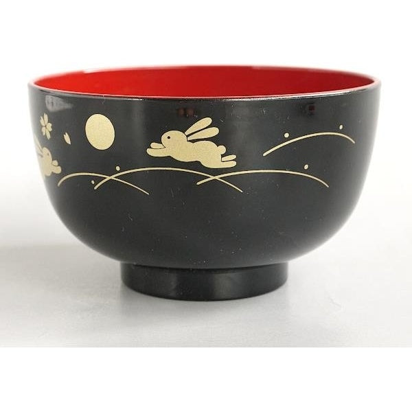 Tanaka Hashiten Gold Tsuki Usagi Miso Soup Bowl
