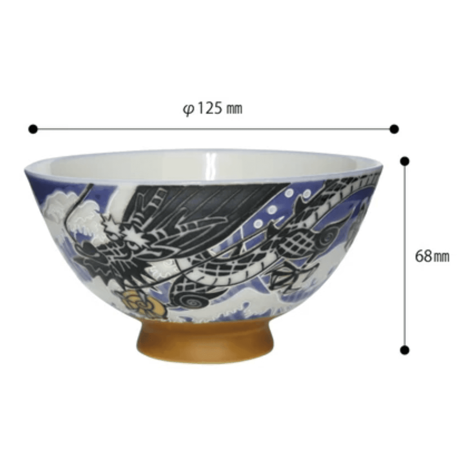 Tanaka Hashiten Mino Ware Dragon Rice Bowl