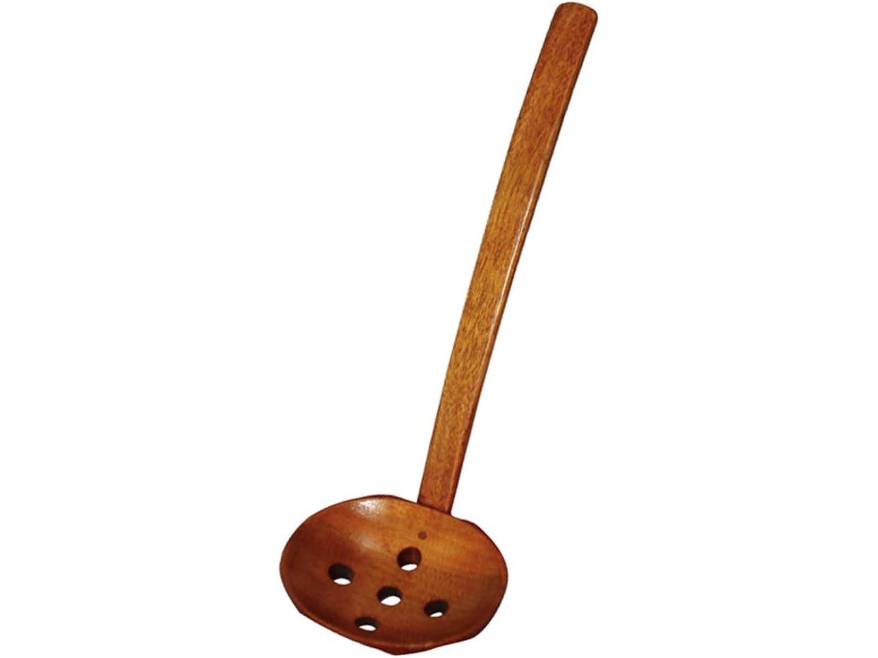 Tanaka Hashiten Natural Lacquered Wooden Ladle with Holes