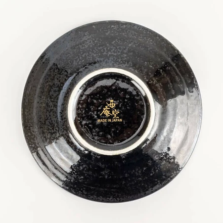 Tenmoku Gold Sakura Matcha Bowl & Plate Set