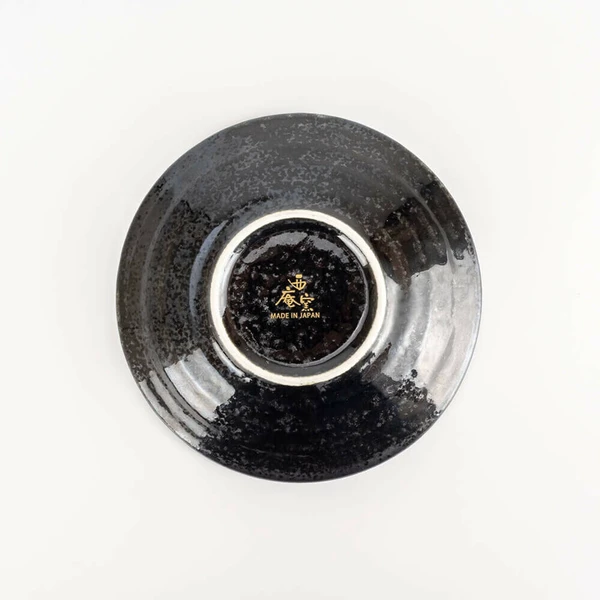 Tenmoku Gold Sakura Matcha Bowl & Plate Set