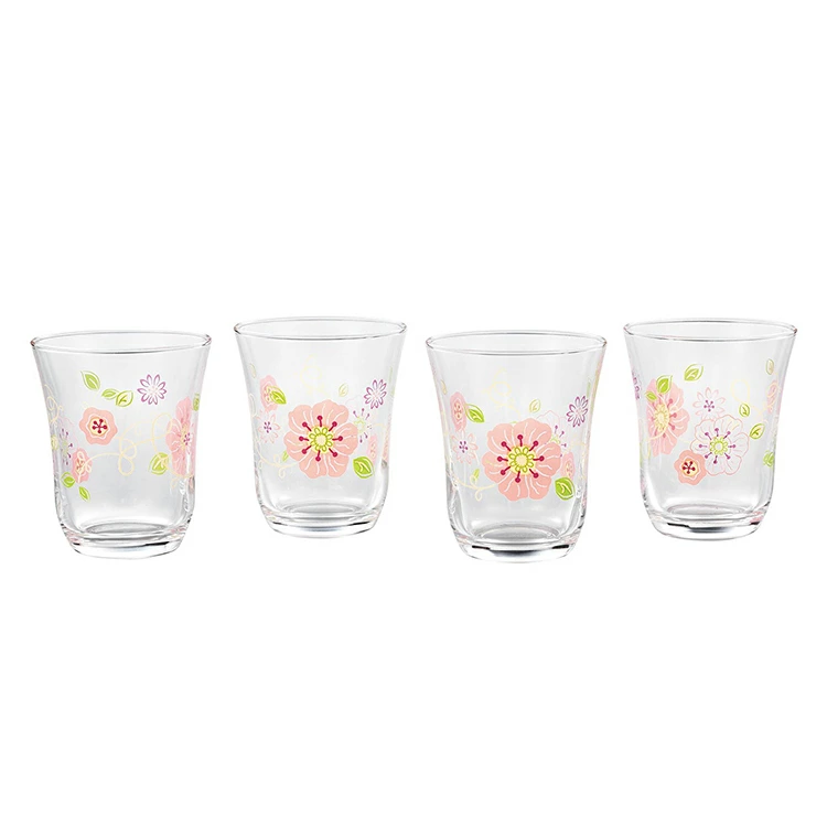 Toyo Sasaki Decor Line Flower Pink Tumbler Set 230ml 4pc