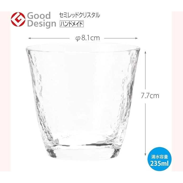 Toyo Sasaki Semi Crystal On the Rocks Whisky Glass 235ml