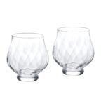 Toyo Sasaki stemless wine glass set with faceted diamond texture