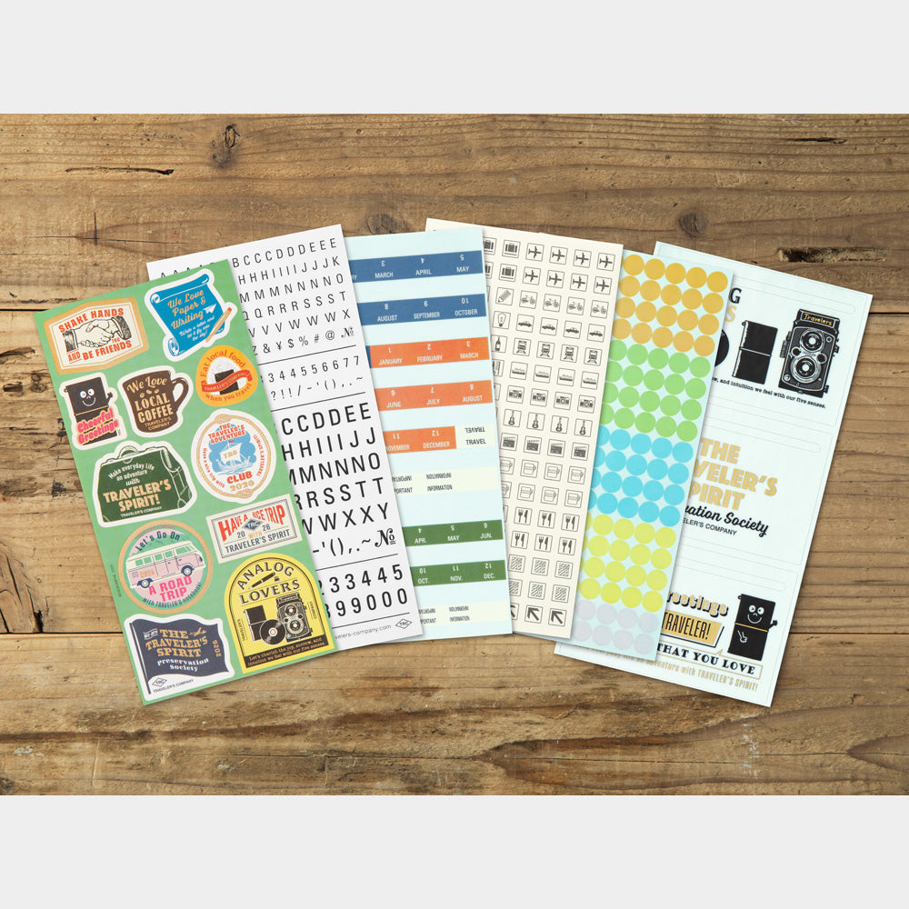 Traveler's Company Customise Sticker Set for 2026 Diary - 6 Sheets