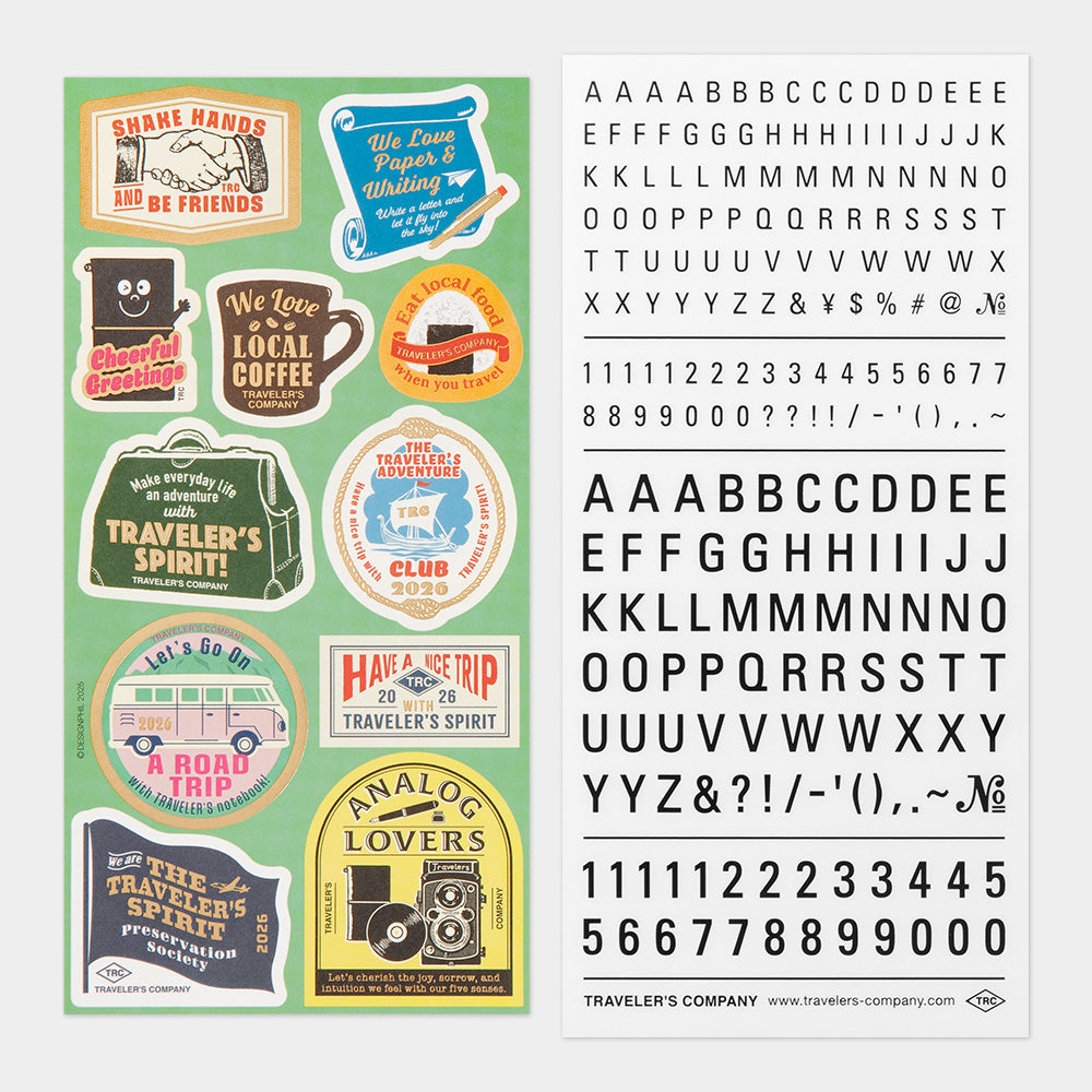 Traveler's Company Customise Sticker Set for 2026 Diary - 6 Sheets