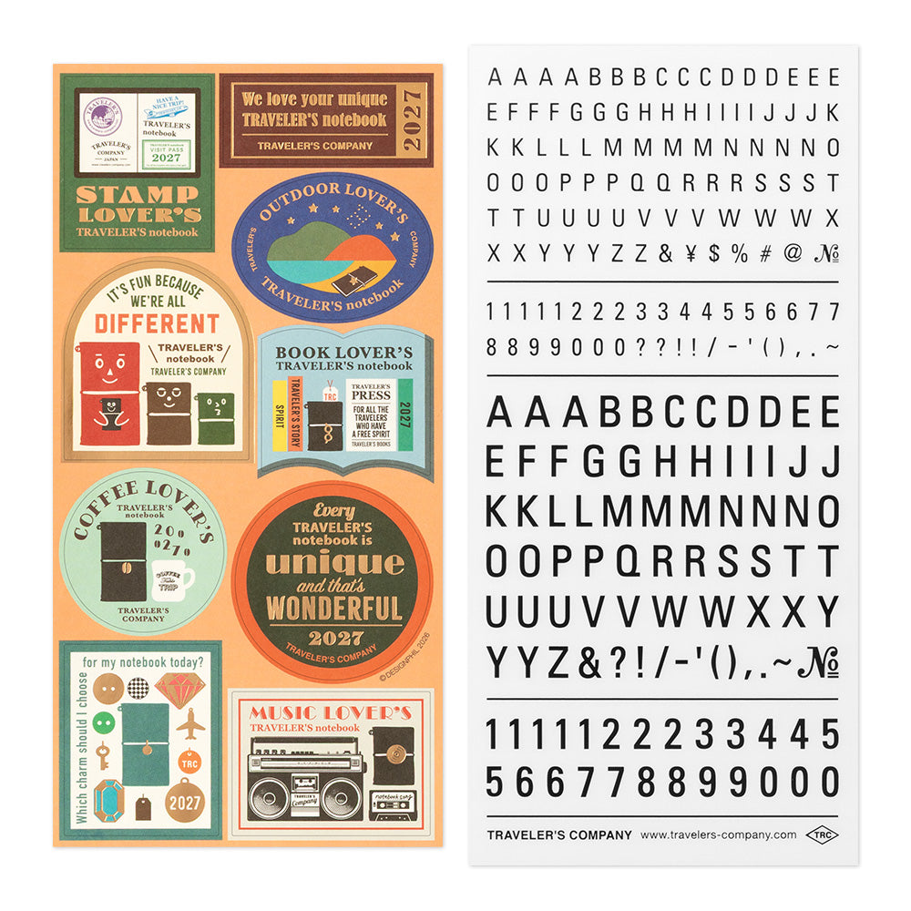 Traveler's Company Customise Sticker Set for 2027 Diary - 6 Sheets