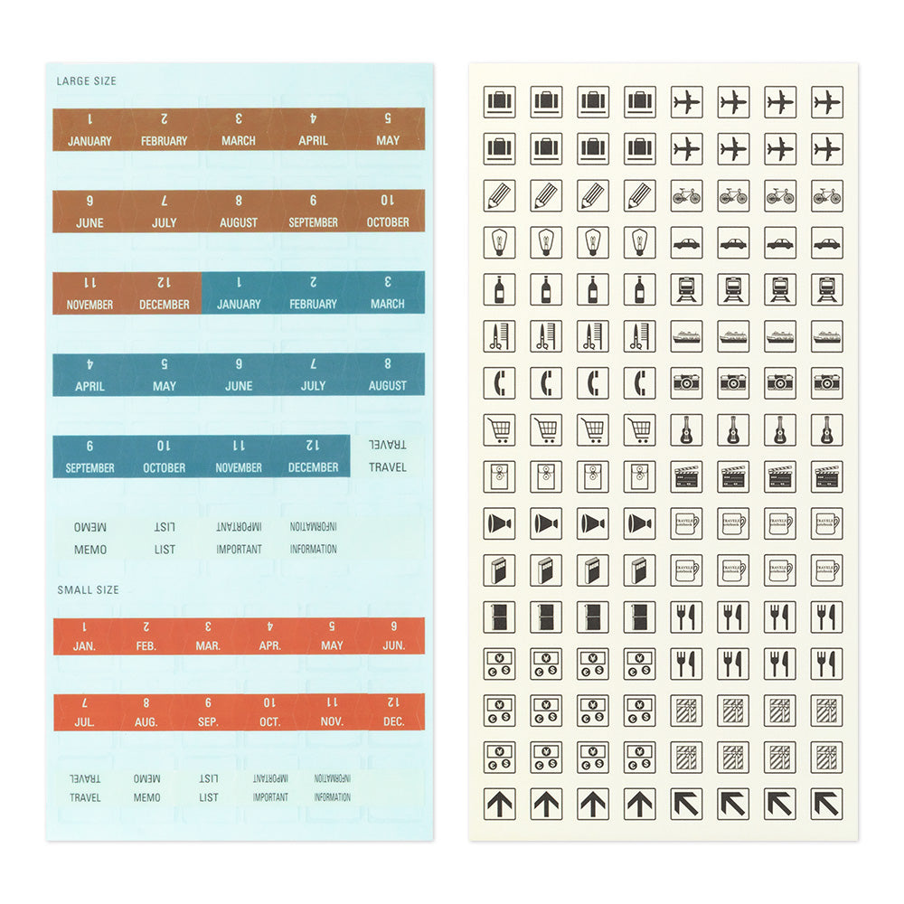 Traveler's Company Customise Sticker Set for 2027 Diary - 6 Sheets