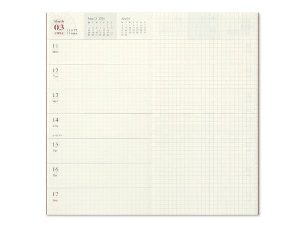 Traveler's Company Notebook Diary 2024 Weekly and Memo