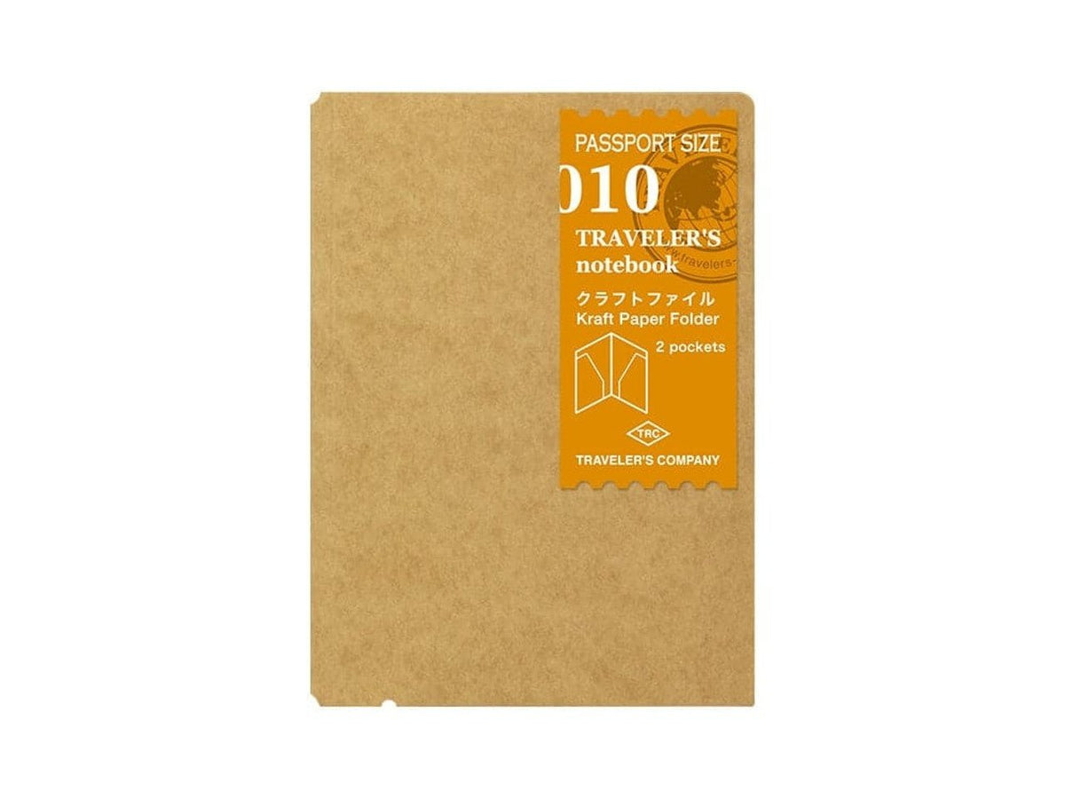 Traveler&#39;s Company Passport Notebook Refill 010 Kraft Paper Folder 2 Pockets