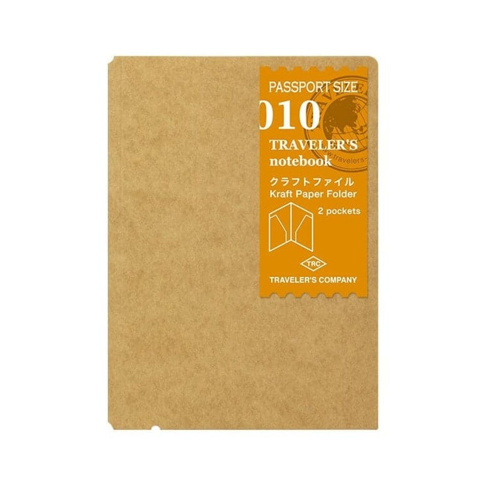 Traveler's Company Passport Notebook Refill 010 Kraft Paper Folder 2 Pockets