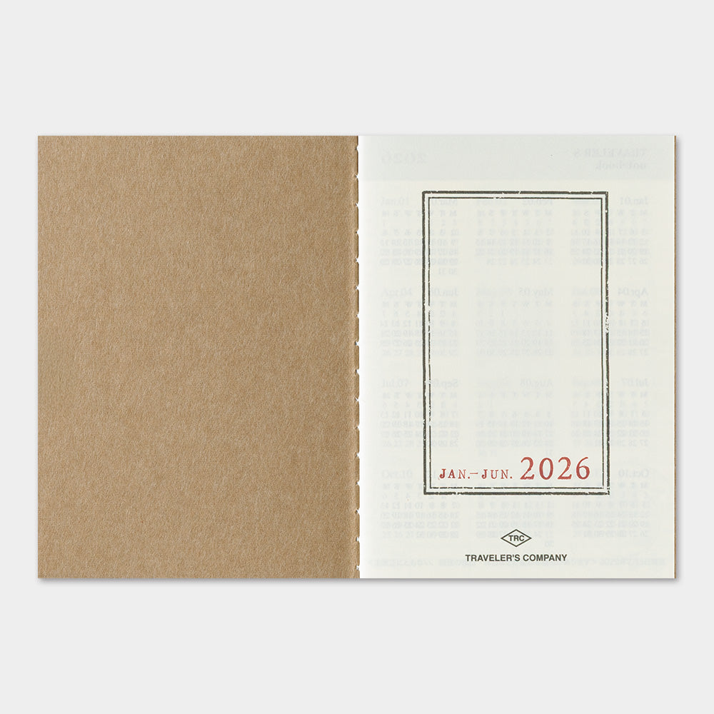 Traveler's Company Passport Notebook 2026 Diary Refill - Weekly