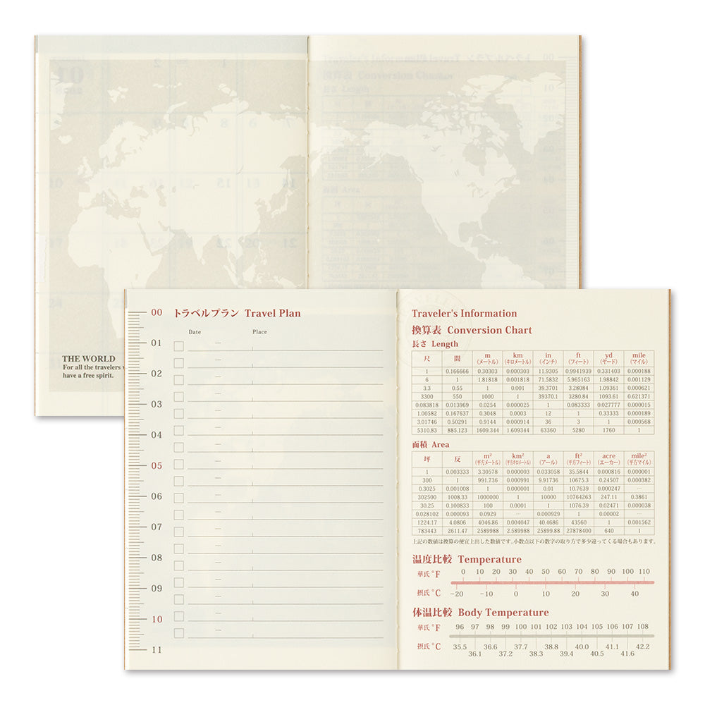 Traveler's Company Passport Notebook 2027 Diary Refill - Monthly