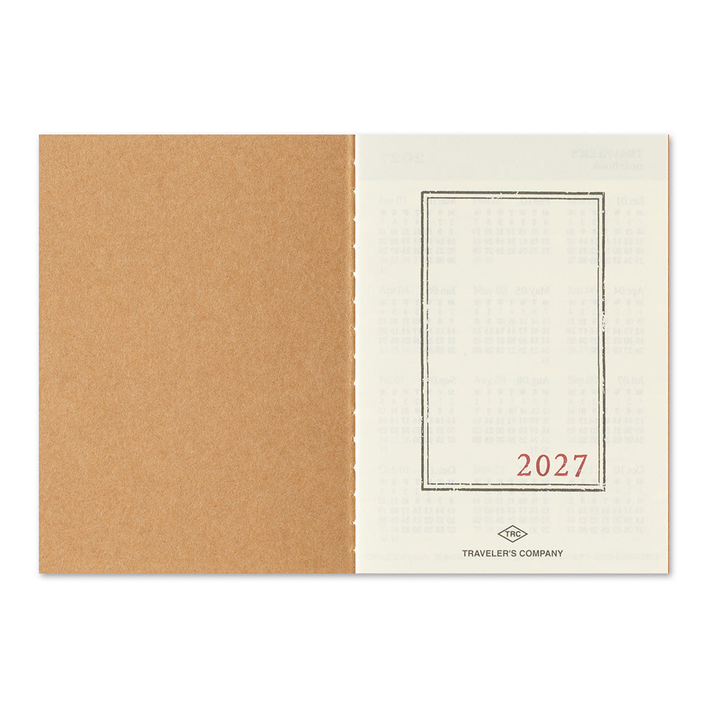 Traveler's Company Passport Notebook 2027 Diary Refill - Monthly